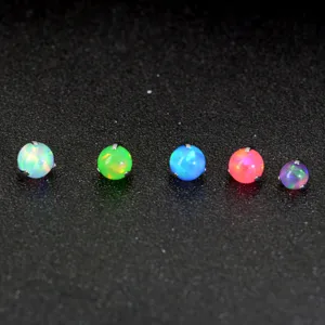 G23 Titanium Opal Piercing Ball Attachment Body Jewelry Replacement Parts 5Pcs Set