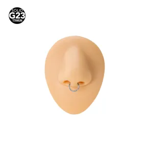 Anneau de nez charnire en titane G23 avec oxydes de zirconium pour piercing cartilage.