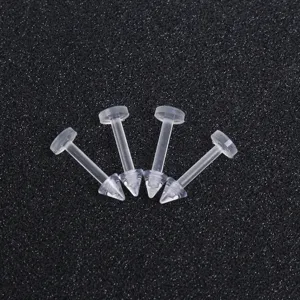 Transparente Acryl Piercing Retainer Stecker Schmuck Set mit vier Stuck unauffallig