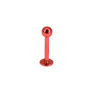 Roter Edelstahl Labret Stecker Piercing Schmuck Detailansicht, 1.2mm Knorpel Ohrring Ring