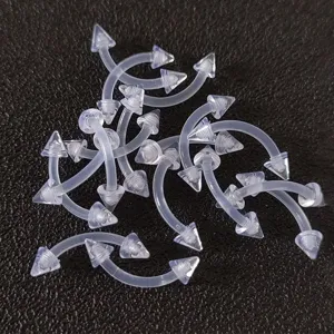 Transparenter Acryl gebogener Barbell Augenbrauen Lippen Piercing Schmuck Set für Alltag.
