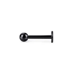 Schwarzer Edelstahl Labret Stecker Piercing Schmuck für Ohr Knorpel Lippe Tragus 1.2mm