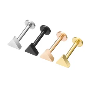 Chirurgenstahl Dreieck Labret Stecker Knorpel Ohrringe Piercing Schmuck Set in vier Farben