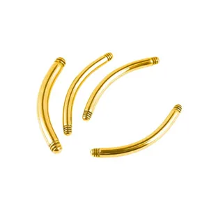 Stainless steel curved barbell replacement bars for body piercing, belly, ear, and eyebrow use.