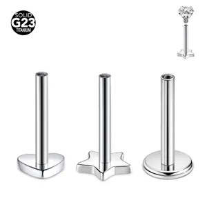 F136 Titanium Labret Stud Internal Thread Body Piercing Jewelry Flat Back Minimalist Body Piercing Accessories