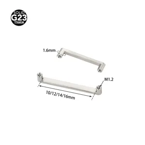ASTM F136 titanium surface bar piercing jewelry with dual threaded ends for body art.