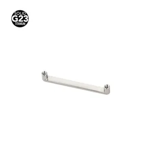 Detailed close-up of ASTM F-136 titanium surface bar piercing jewelry with threaded ends.