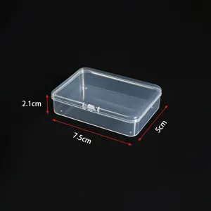 Boîte de rangement en plastique transparent mini conteneur organisateur 7.5x5x2.1cm