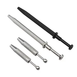 Stainless steel 4-claw diamond pickup tool set, non-slip gem grabber for jewelry and parts.