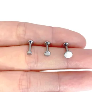 Titanium flat back labret studs piercing jewelry set, comfortable body piercing parts.