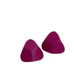 Fuchsia triangle stud earrings minimalist modern European fashion jewelry women main view
