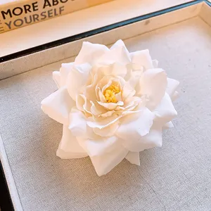 White fabric flower hair clip, sweet floral side clip for women and girls daily styling.