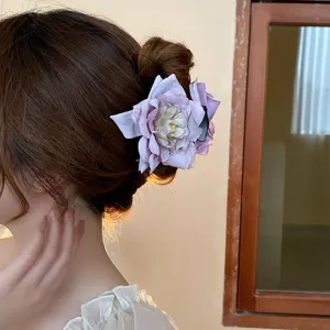 Sweet fashion withered rose flower hair claw clip for elegant updo hairstyles, charming daily items.