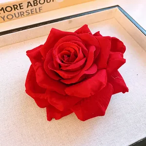 Red fabric rose hair clip sweet floral hairpin side hair accessory for women girls