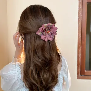 Chic withered rose hair clip sweet duckbill clip stylish side clip for women girl accessories
