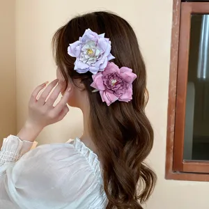 Chic floral duckbill hair clip side hairpin sweet hair accessory for elegant daily wear.