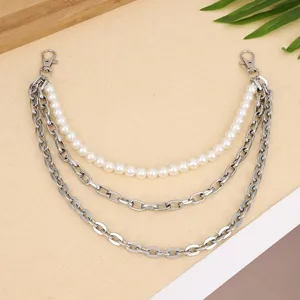 Multi-layer pearl metal waist chain punk vintage trousers chain fashion jewelry accessory