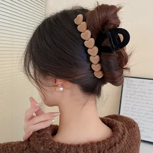 Elegante Molletta per Capelli Coreana Retrò Caffè Geometrica per Donna Pinza per Capelli in Acrilico Opaco Floccato Strass Piuma