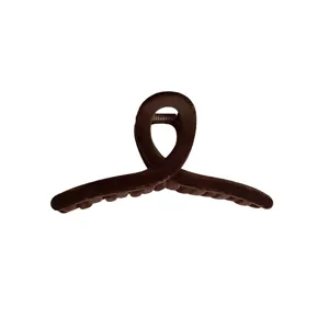 Molla per capelli geometrica marrone, pinza opaca elegante per acconciature quotidiane.