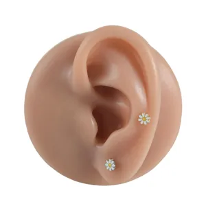 Titanium zarte Gänseblümchen Knorpel Ohrring flache Rückseite Stecker Piercing Schmuck!