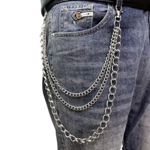 Catena da pantaloni multistrato in metallo punk hip-hop streetwear per uomo e donna stile cool
