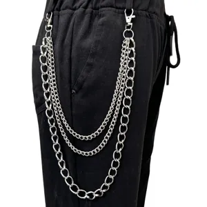 Catena da pantaloni in metallo multistrato punk stile hip-hop accessorio da trouser unisex
