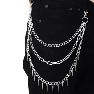 Punk Multi-layer Metal Pants Chain Rivet Hip Hop Waist Chain Body Jewelry For Women And Men Cool Streetwear Fashion