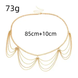 Gold multi-layer waist chain body chain for women sexy tassel jewelry detail view