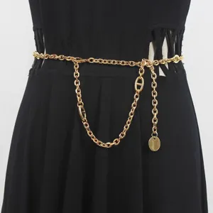Fashion Women Metal Waist Chain Punk Style Adjustable Body Chain Chic Anchor Link Waist Jewelry For Party Outfit