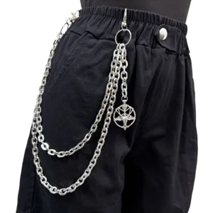 Punk style multi-layer metal waist chain hip hop trousers chain body jewelry for men and women