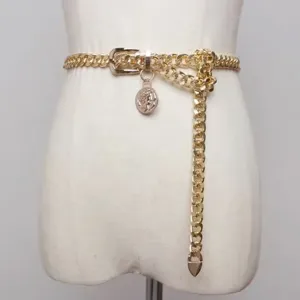 Women Vintage Metal Coin Pendant Waist Chain Fashion Punk Body Chain Belt Clothing Accessories