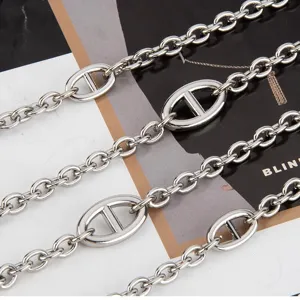 Silver anchor chain metal waist chain women fashion body chain chic adjustable belt jewelry