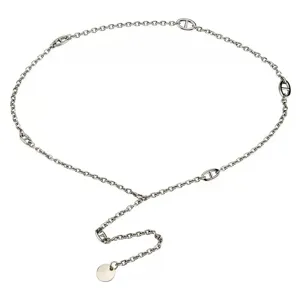 Silver metal waist chain for women fashion body jewelry with unique anchor links design stylish.