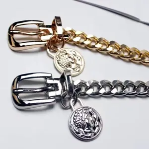 Retro metal coin waist chain women fashion exaggerated chain belt EU US style clothing accessory