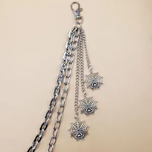 Punk gothic metal spider web multi-layer pants chain hip hop wallet chain accessories