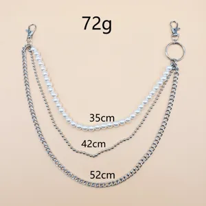 Mehrlagige Perlen Metall Hosenkette Y2K Taillenschmuck Zubehör 35cm 42cm 52cm Gewicht 72g