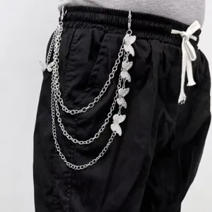 Catena da Pantalone in Metallo Multistrato Punk Hip Hop Ciondolo Farfalla Vintage Catena da Vita Accessori per Gioielli Streetwear Y2K Per Donne Uomini