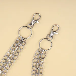 Multi-layer silver metal pants chain hip-hop style waist chain fashion body jewelry accessory