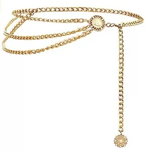 Women gold multi layer waist chain vintage coin pendant body belt bohemian jewelry accessories