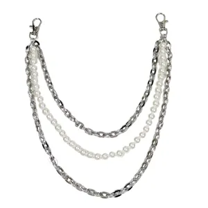 Punk retro multi-layer imitation pearl waist chain fashion versatile pants chain accessory