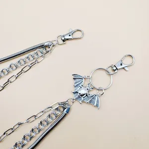 Punk gothic bat multi-layer metal pants chain hip hop style cool waist chain for unisex hot