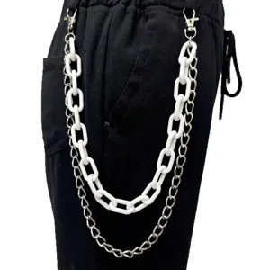 Hip Hop Punk Mehrschichtige Acryl Und Metall Kette Taillenkette Bunte Hosenkette Körperschmuck Für Herren Damen