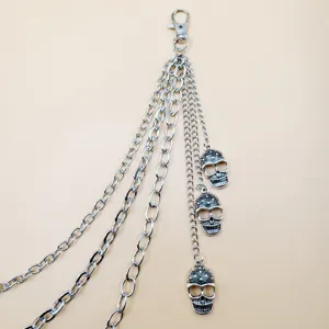 Punk mehrschichtige Metall Totenkopf Taillenkette und Hosenkette fur gotischen Schmuck