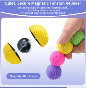 Detailed view of the sensory fidget toy featuring durable plastic and internal magnetic balls.