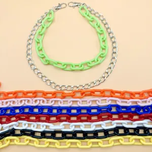 Acryl bunte Kette Taillenkette Detail, Hip-Hop Stil mehrschichtige Hosenkette Accessoires.