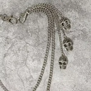 Punk Metall Totenkopf mehrlagige Taillenkette coole Hosenkette Damen Accessoire neu