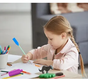 Silikon Baustein Bleistiftaufsatz für Kinder, kreatives Kauspielzeug und lustiges Schul Zubehör.