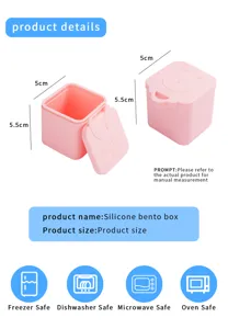 Boîte à bento en silicone avec couvercle animal, compatible micro-ondes et congélateur.