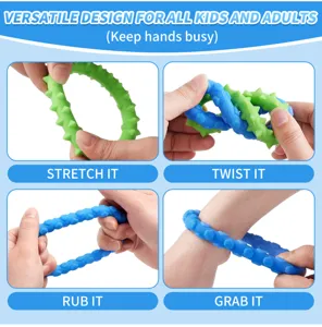 Silicone Sensory Ring Fidget Toy Stretchable Stress Relief Bracelet for Kids Adults