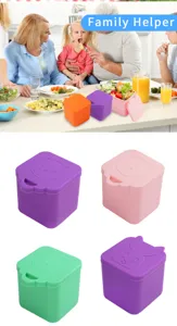 Ensemble de contenants à collations en silicone avec couvercles animaux, étanches pour bébé.